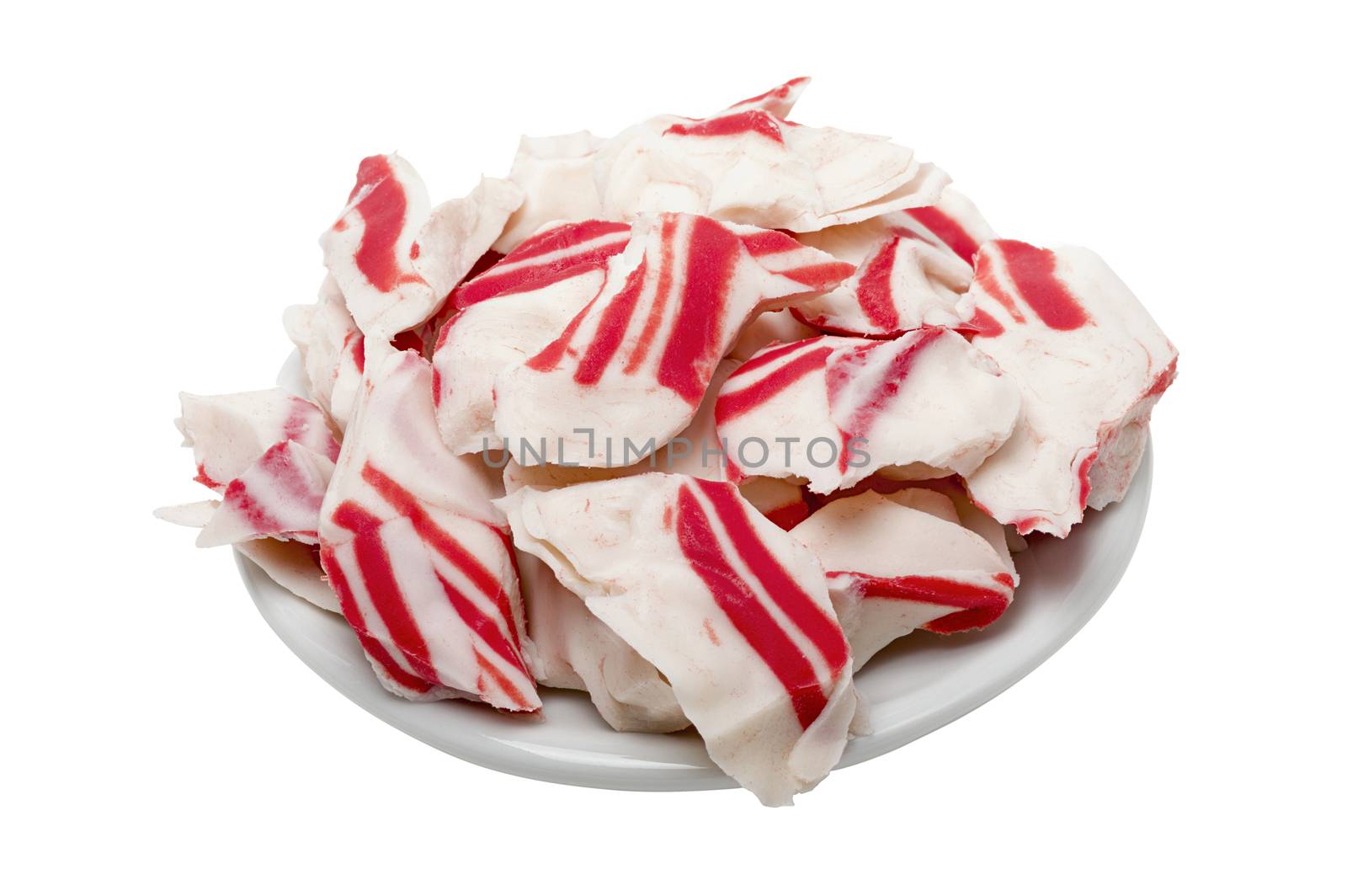 white with red roasted chunks of crab meat isolate