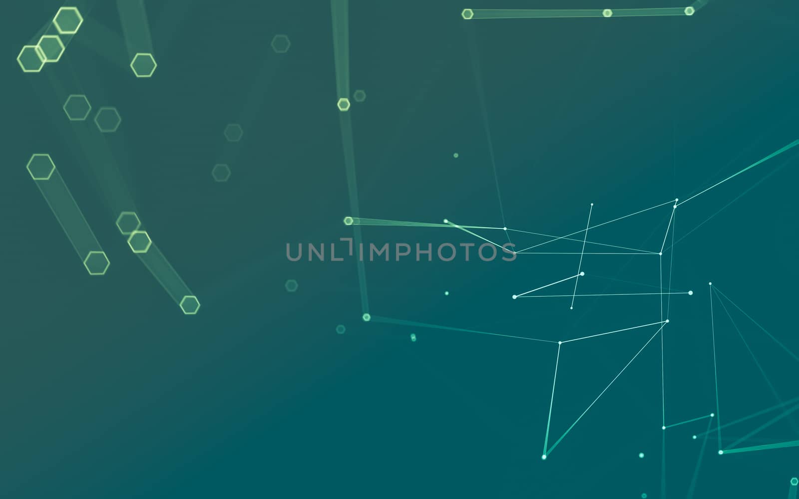 Abstract polygonal space low poly dark background with connecting dots and lines. Connection structure. 3d rendering