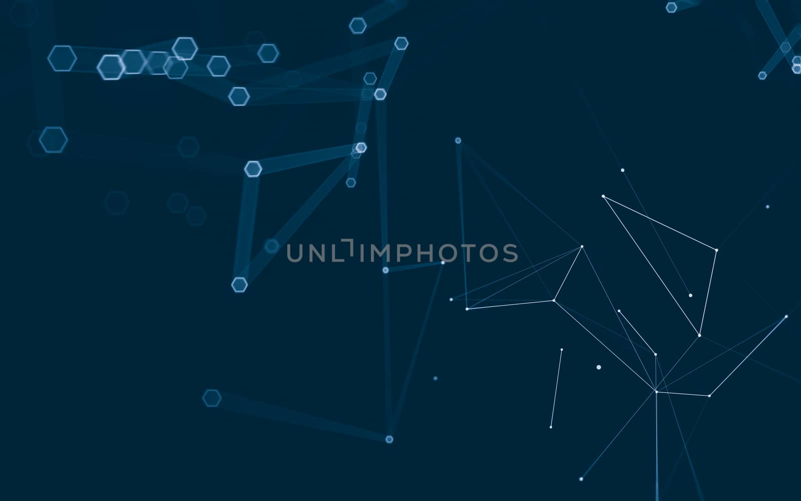 Abstract polygonal space low poly dark background with connecting dots and lines. Connection structure. 3d rendering