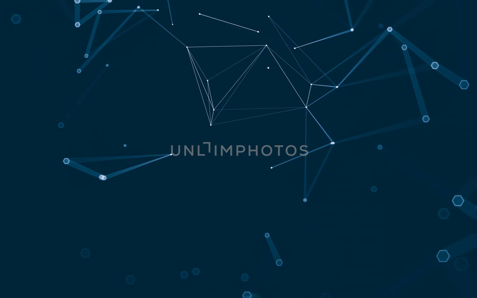 Abstract polygonal space low poly dark background with connecting dots and lines. Connection structure. 3d rendering