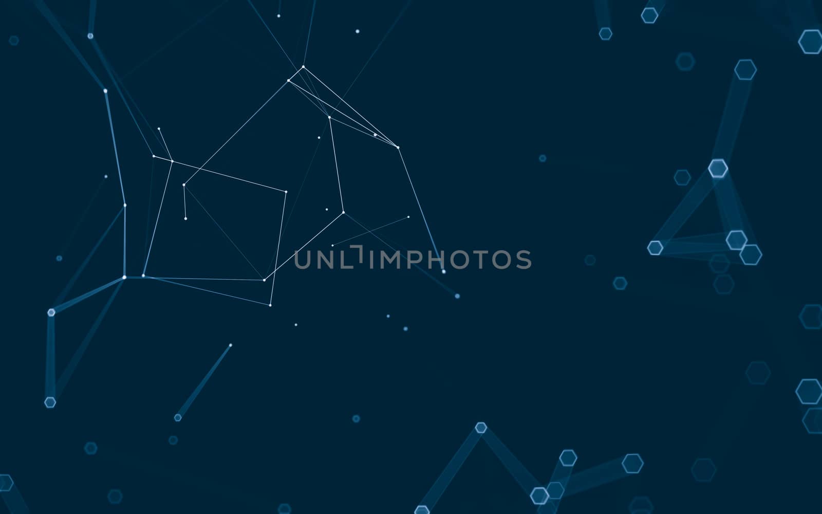 Abstract polygonal space low poly dark background, 3d rendering by teerawit