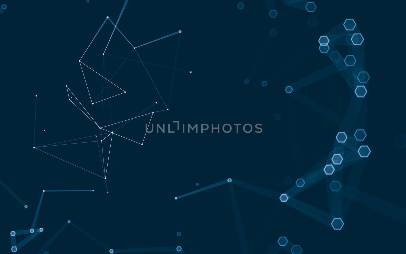 Abstract polygonal space low poly dark background with connecting dots and lines. Connection structure. 3d rendering