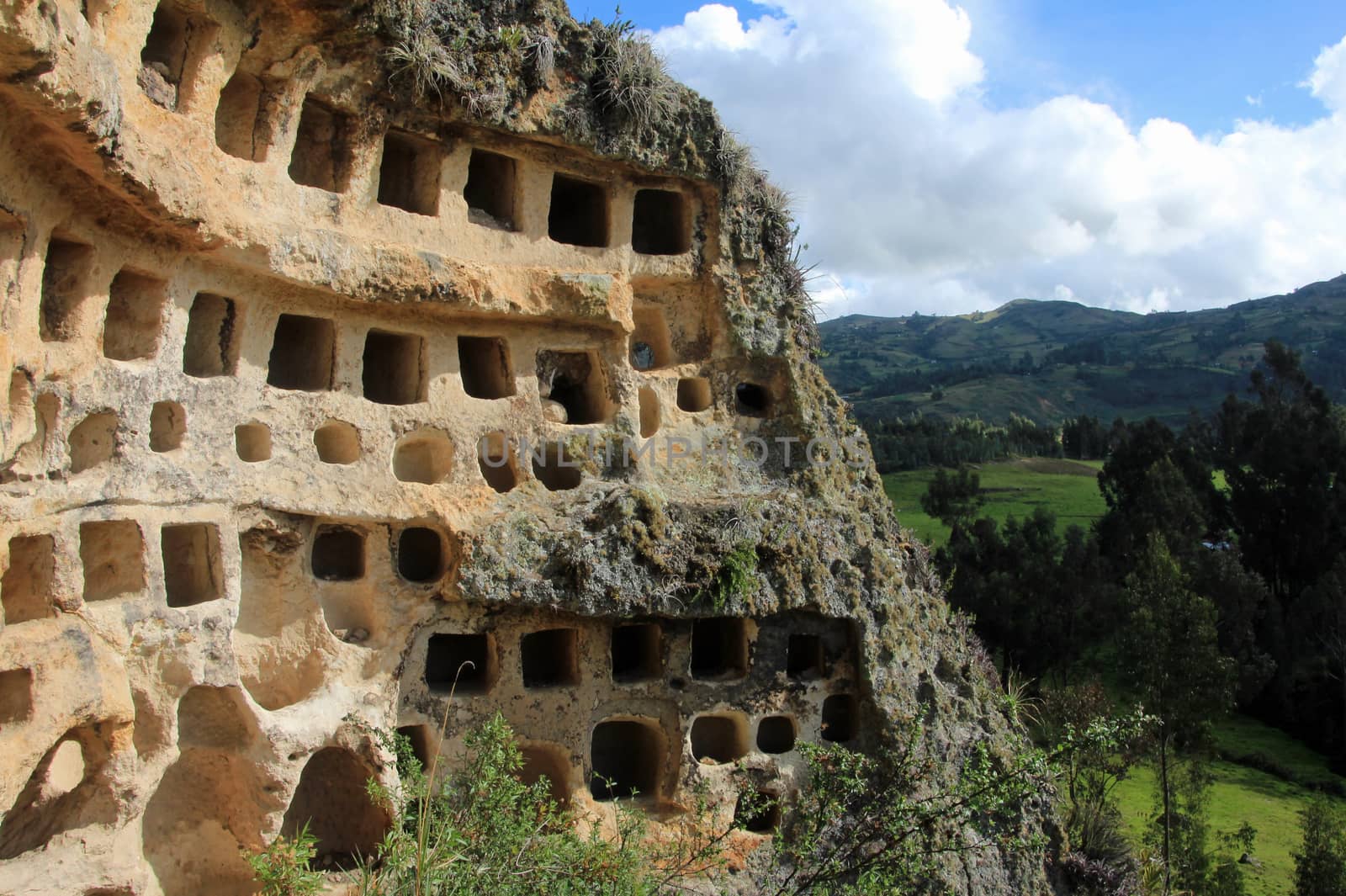 The Ventanillas de Combaya are an old pre inca cemetry in the mountains of northern Peru near Cajamarca.