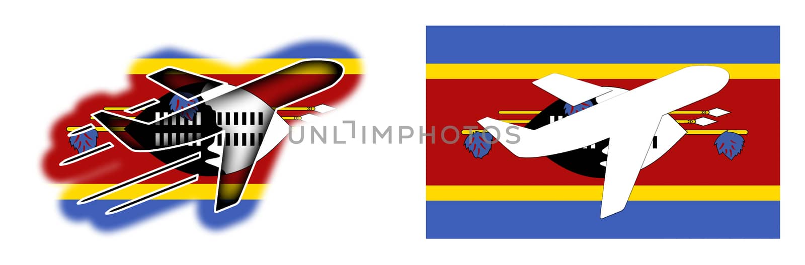 Nation flag - Airplane isolated - Swaziland by michaklootwijk