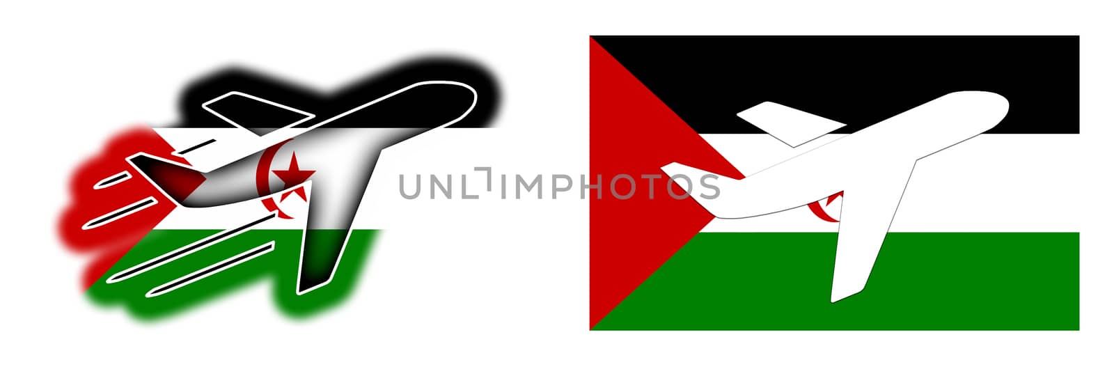 Nation flag - Airplane isolated - Western Sahara by michaklootwijk