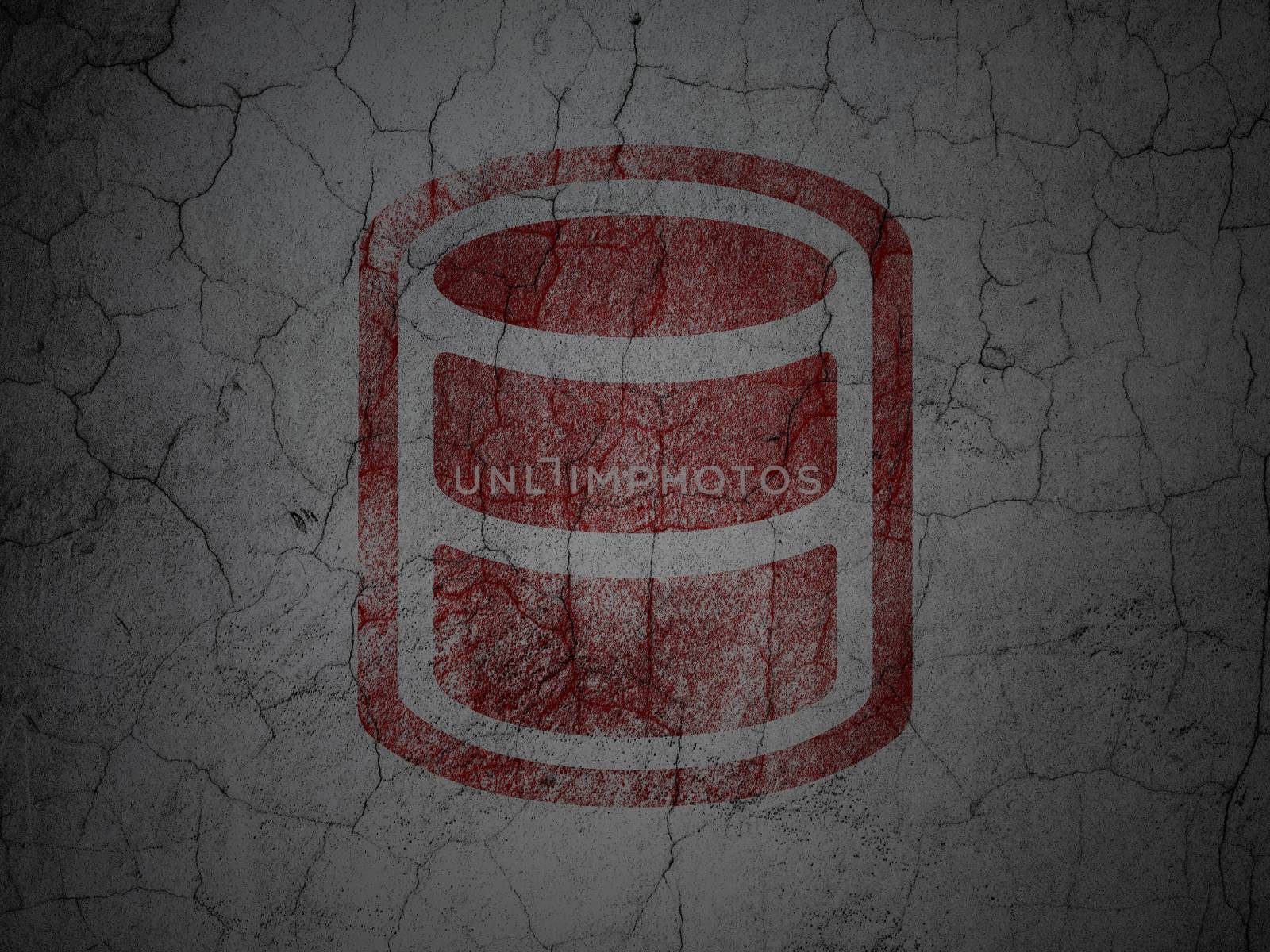 Software concept: Database on grunge wall background by maxkabakov