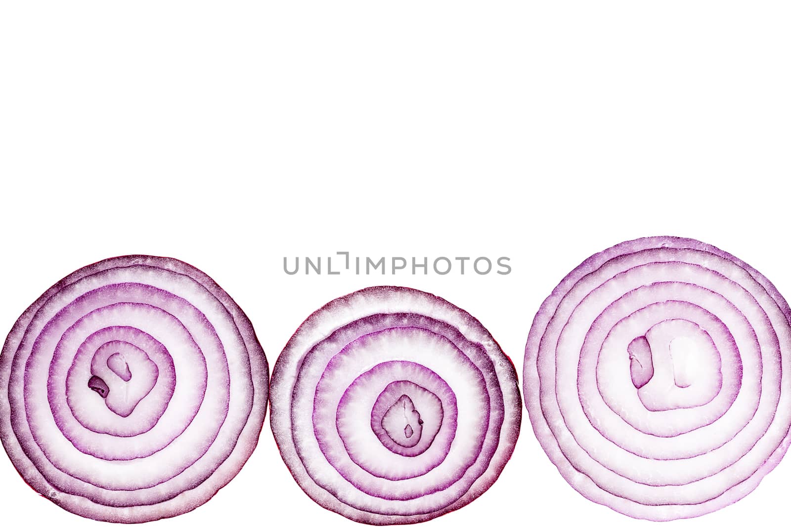 
Composition of the cut red onion, place for text.
