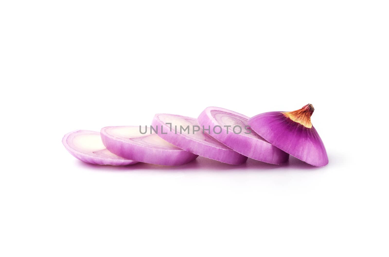 Red sliced onion isolated on white background by koson