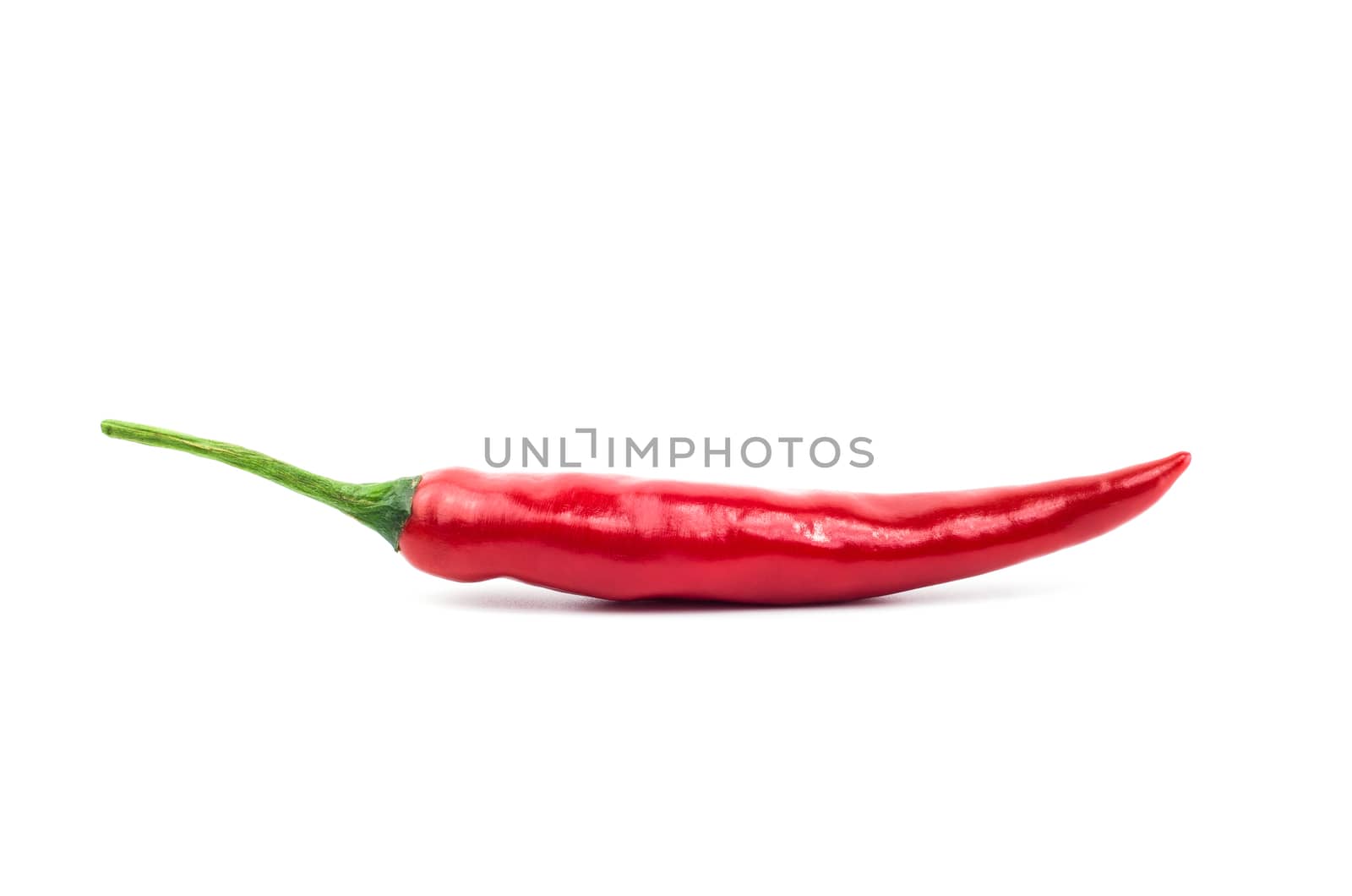 Red chilli pepper isolated on white background.