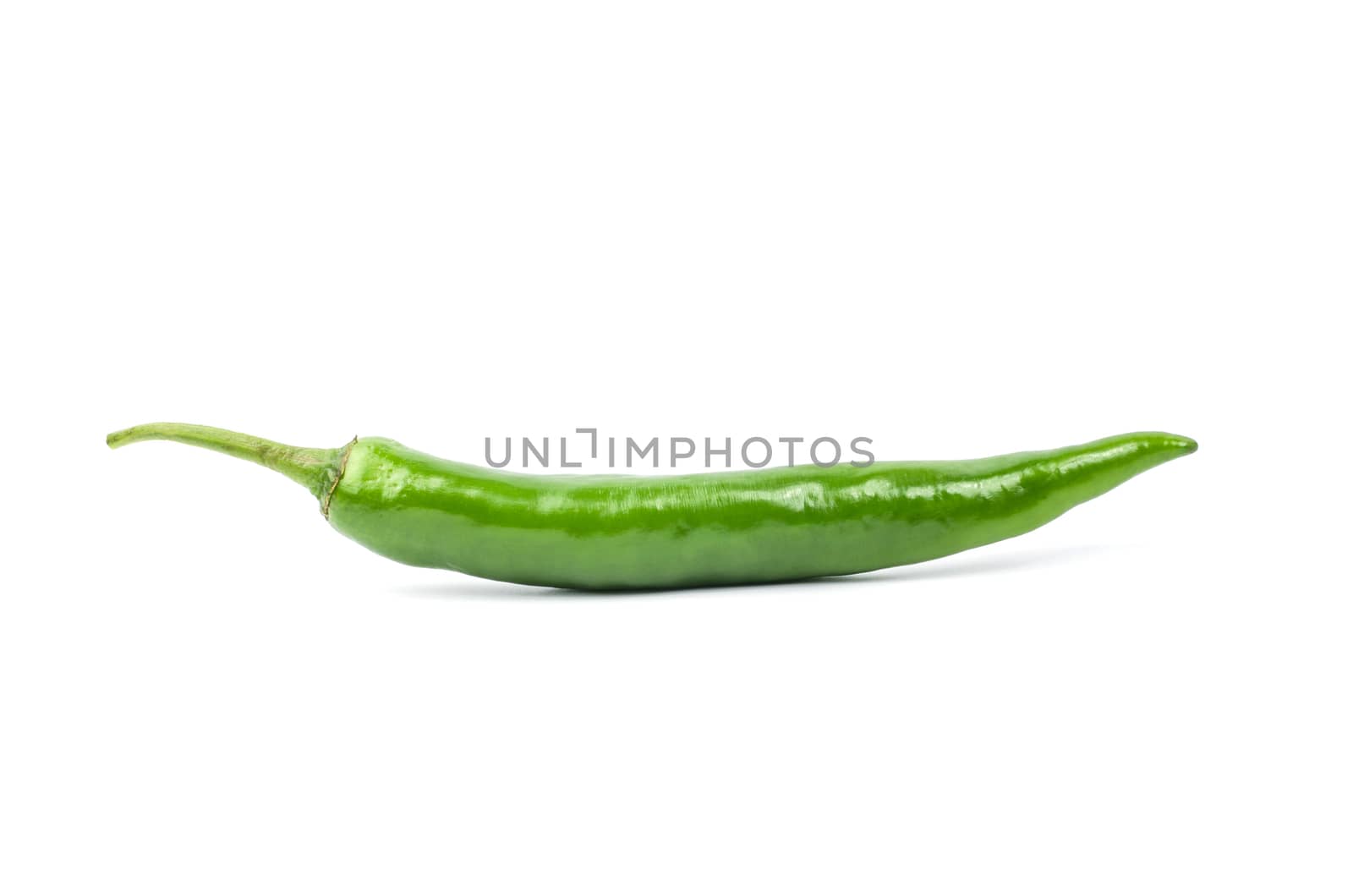 Green chilli pepper on white background. by koson