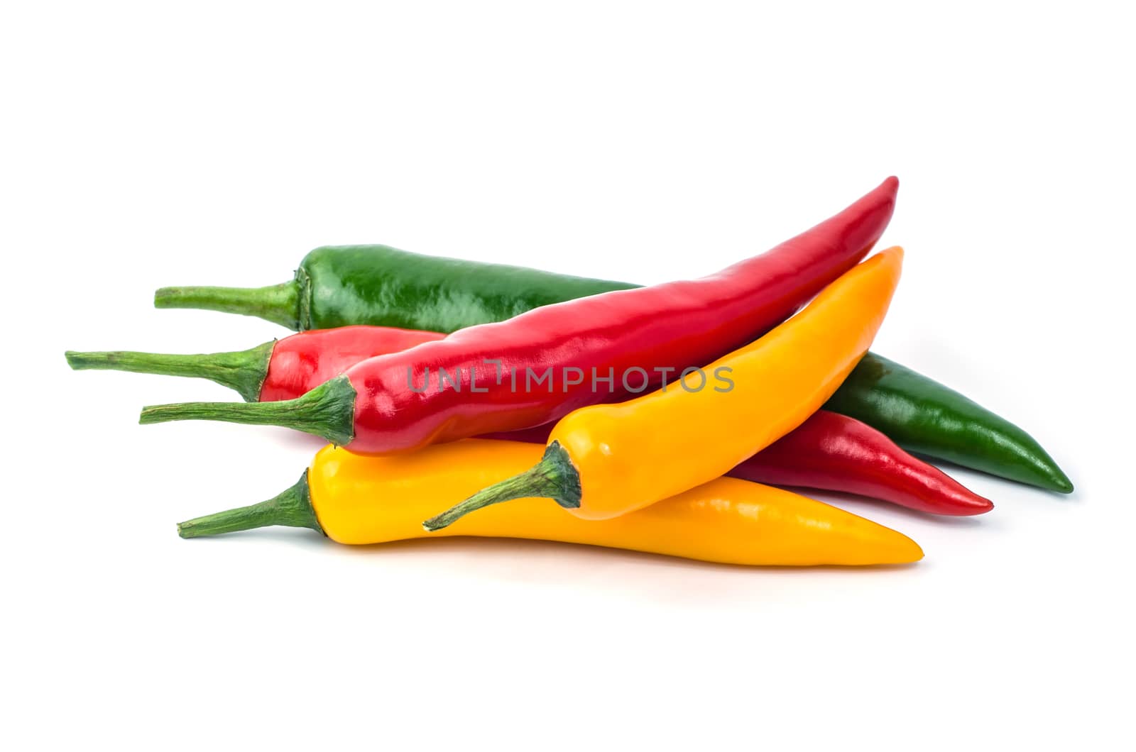 Chilli pepper on white background. by koson