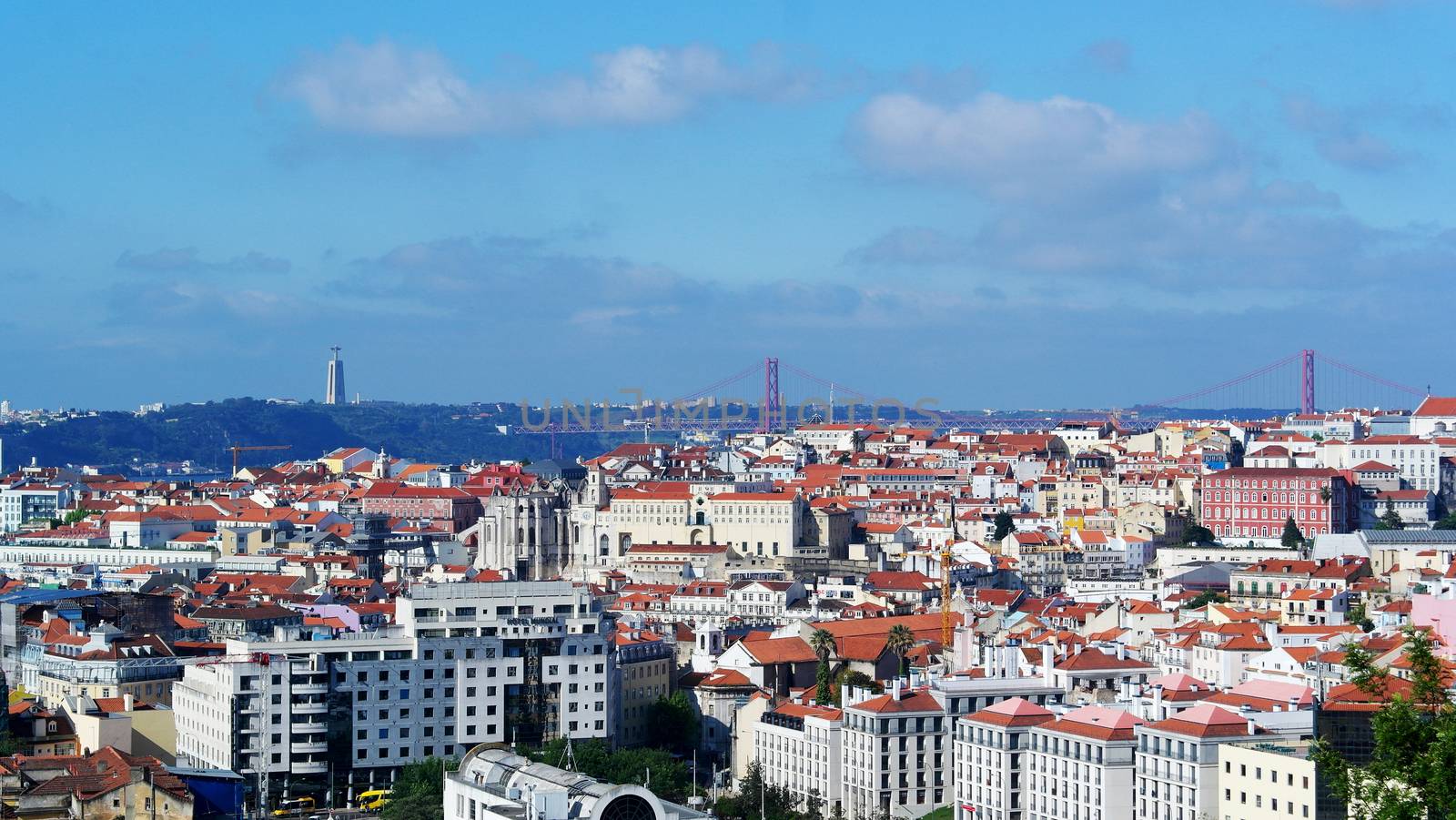 The bridge and christ, Lisbon, Portugal