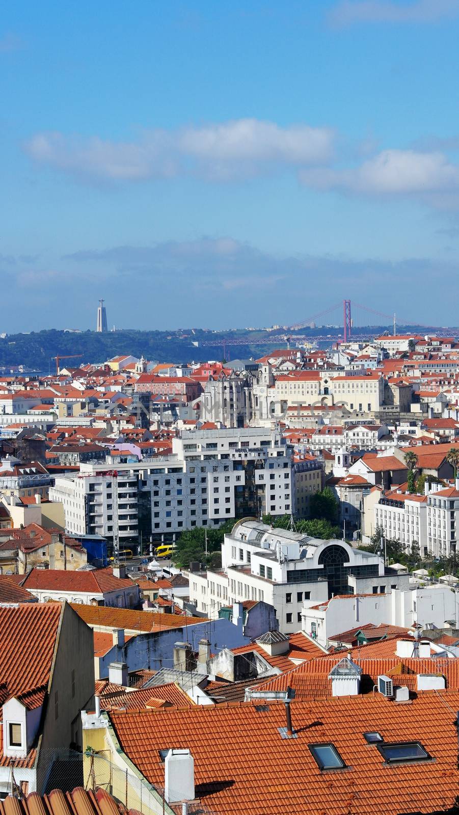 The bridge and christ, Lisbon, Portugal