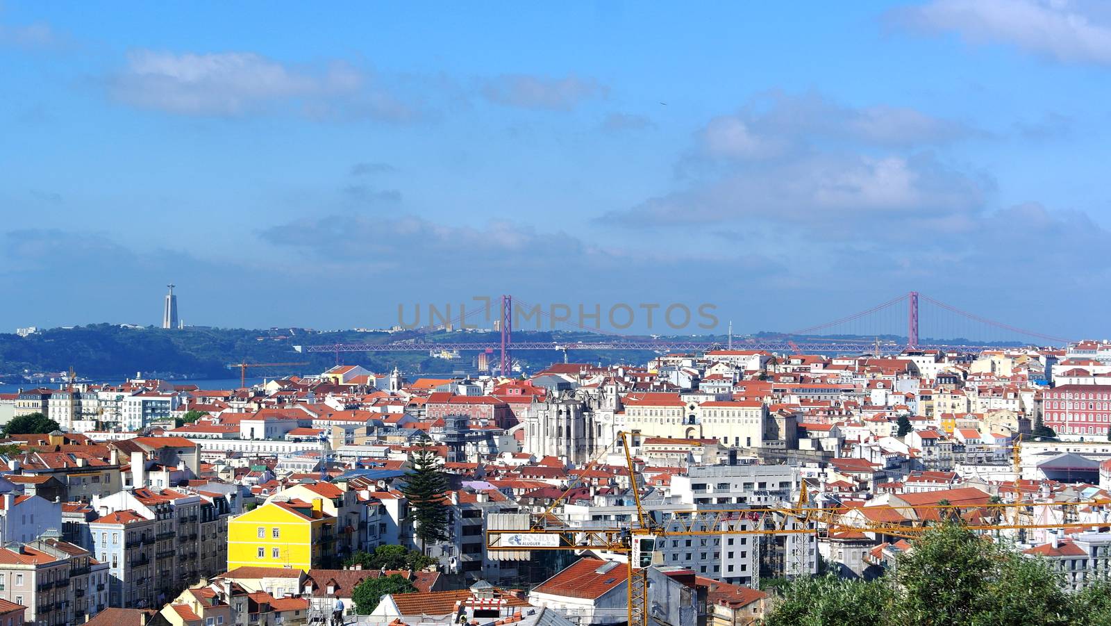 The bridge and christ, Lisbon, Portugal