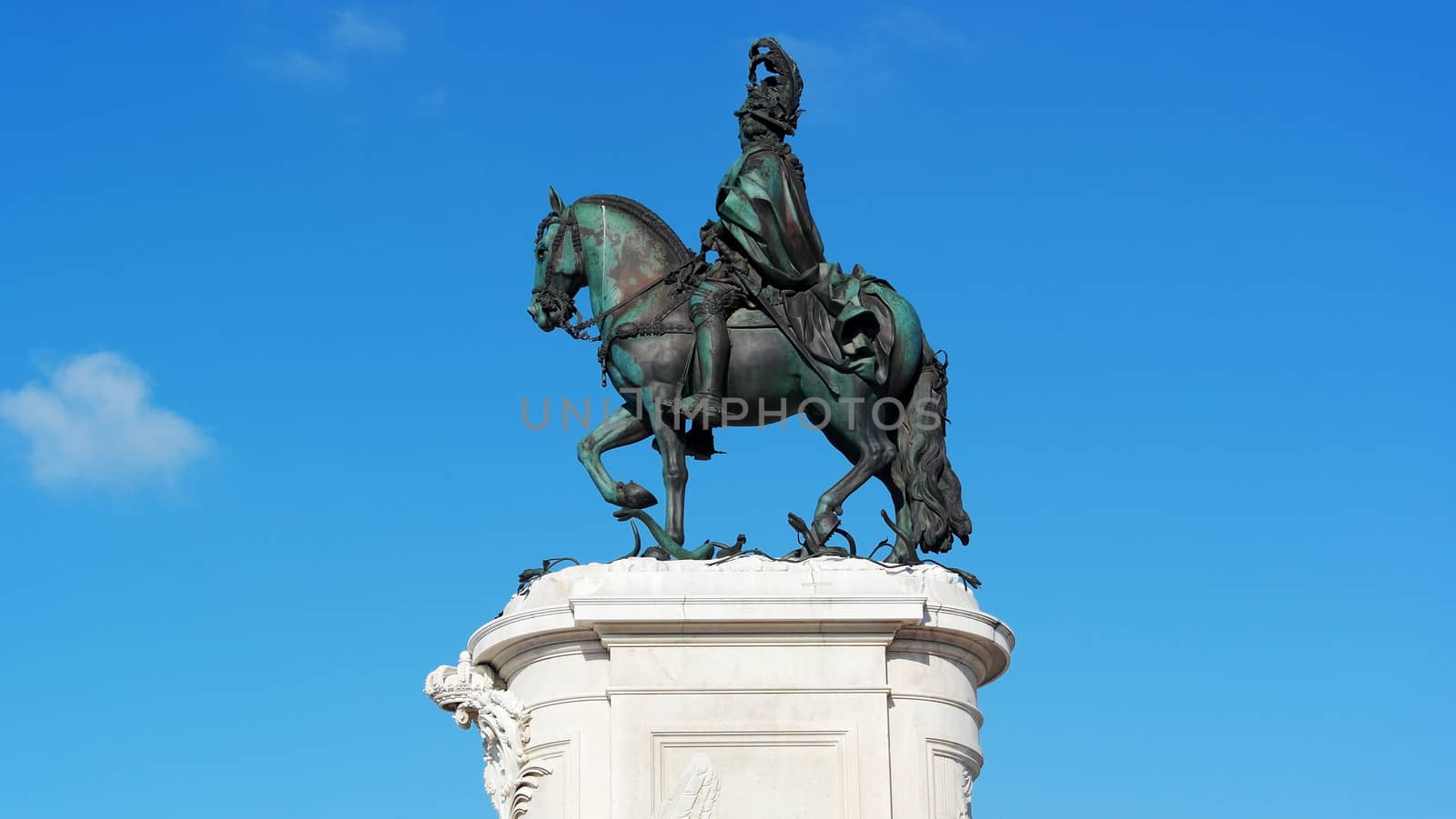 King Joseph statue, Commerce square, Lisbon, Portugal