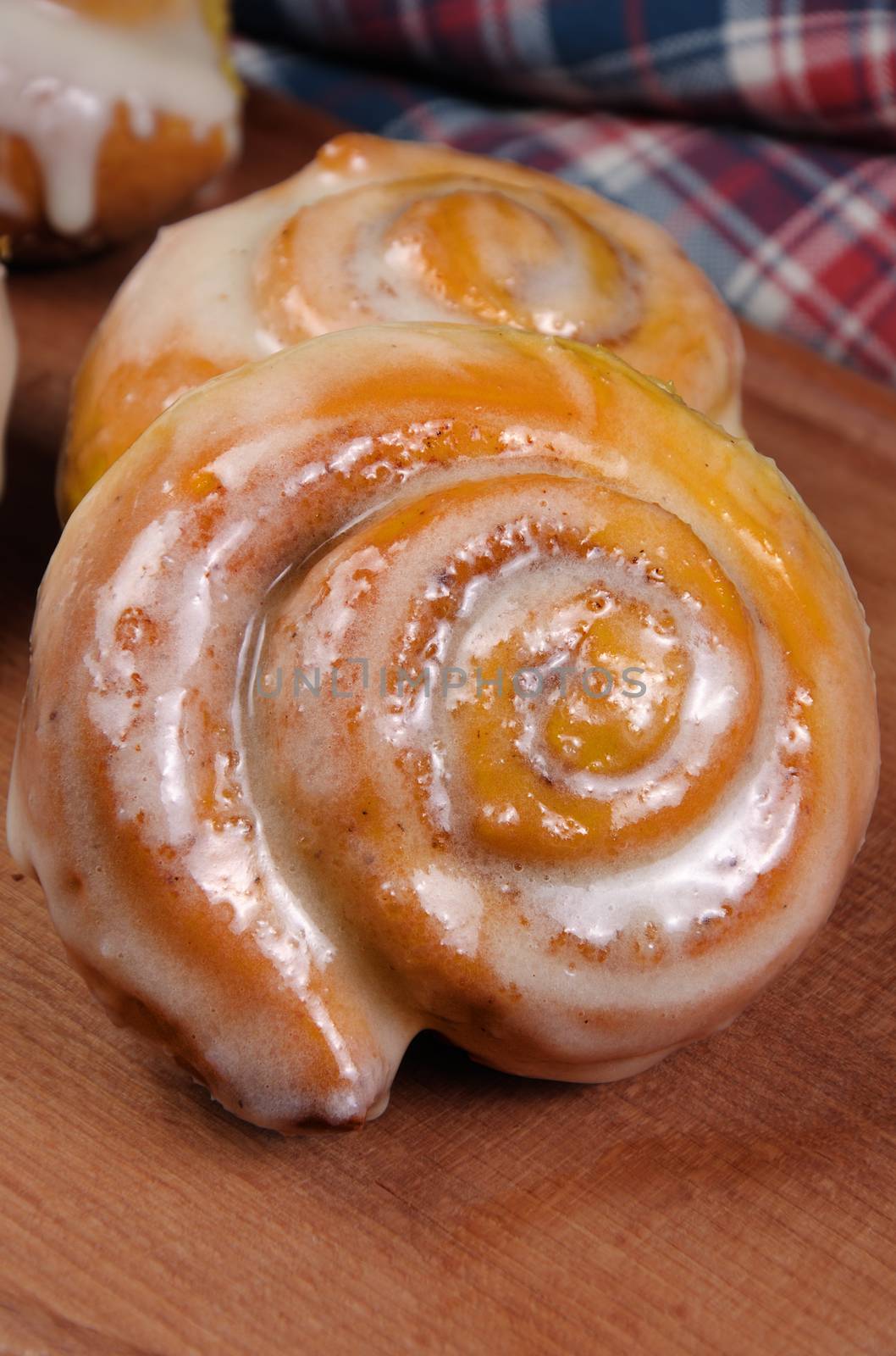  bun of pumpkin with cinnamon in the form of snails closeup