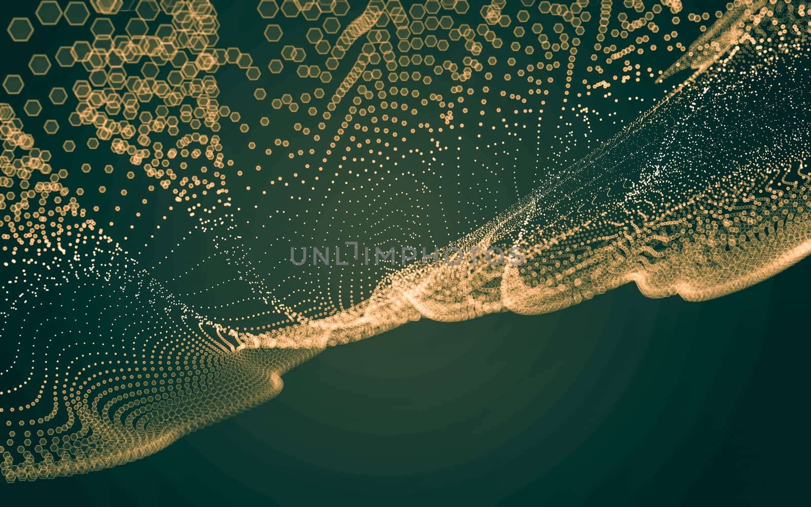 Abstract polygonal space low poly dark background with connecting dots and lines. Connection structure. 3d rendering