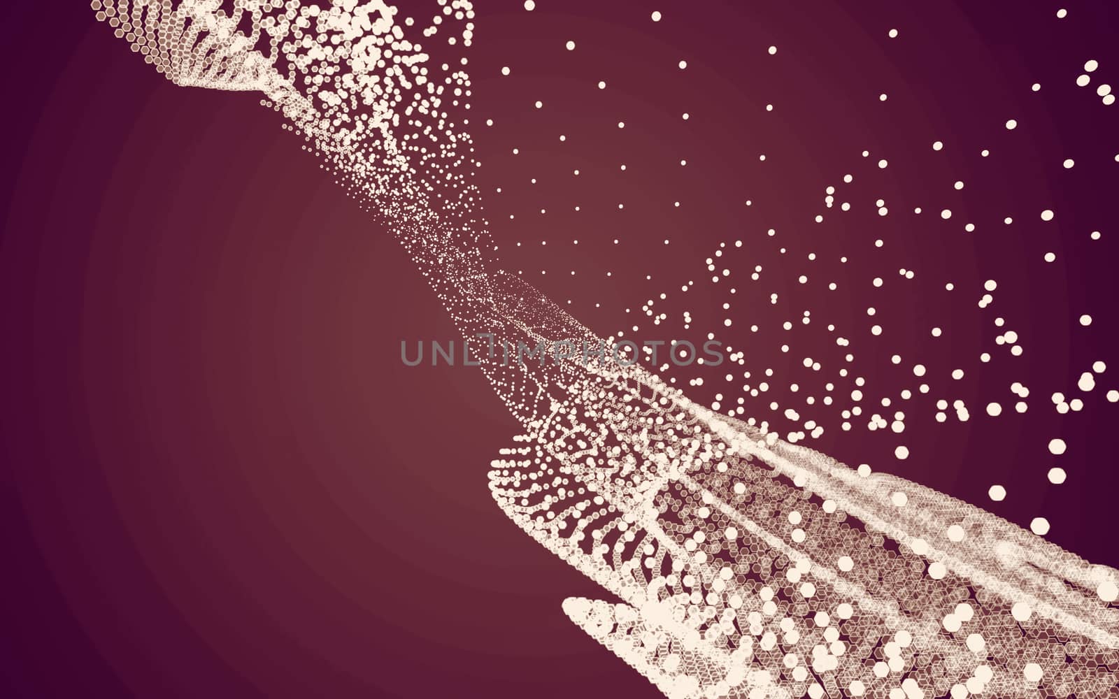 Abstract polygonal space low poly dark background with connecting dots and lines. Connection structure. 3d rendering