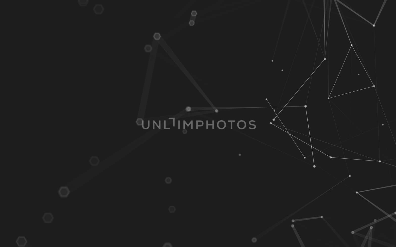 Abstract polygonal space low poly dark background with connecting dots and lines. Connection structure. 3d rendering