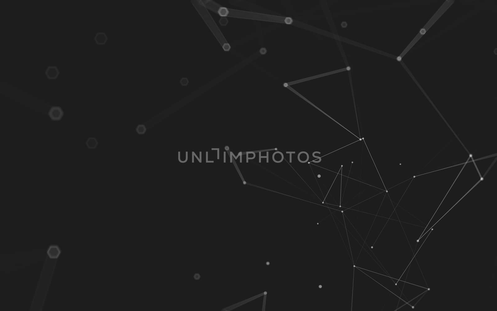 Abstract polygonal space low poly dark background with connecting dots and lines. Connection structure. 3d rendering