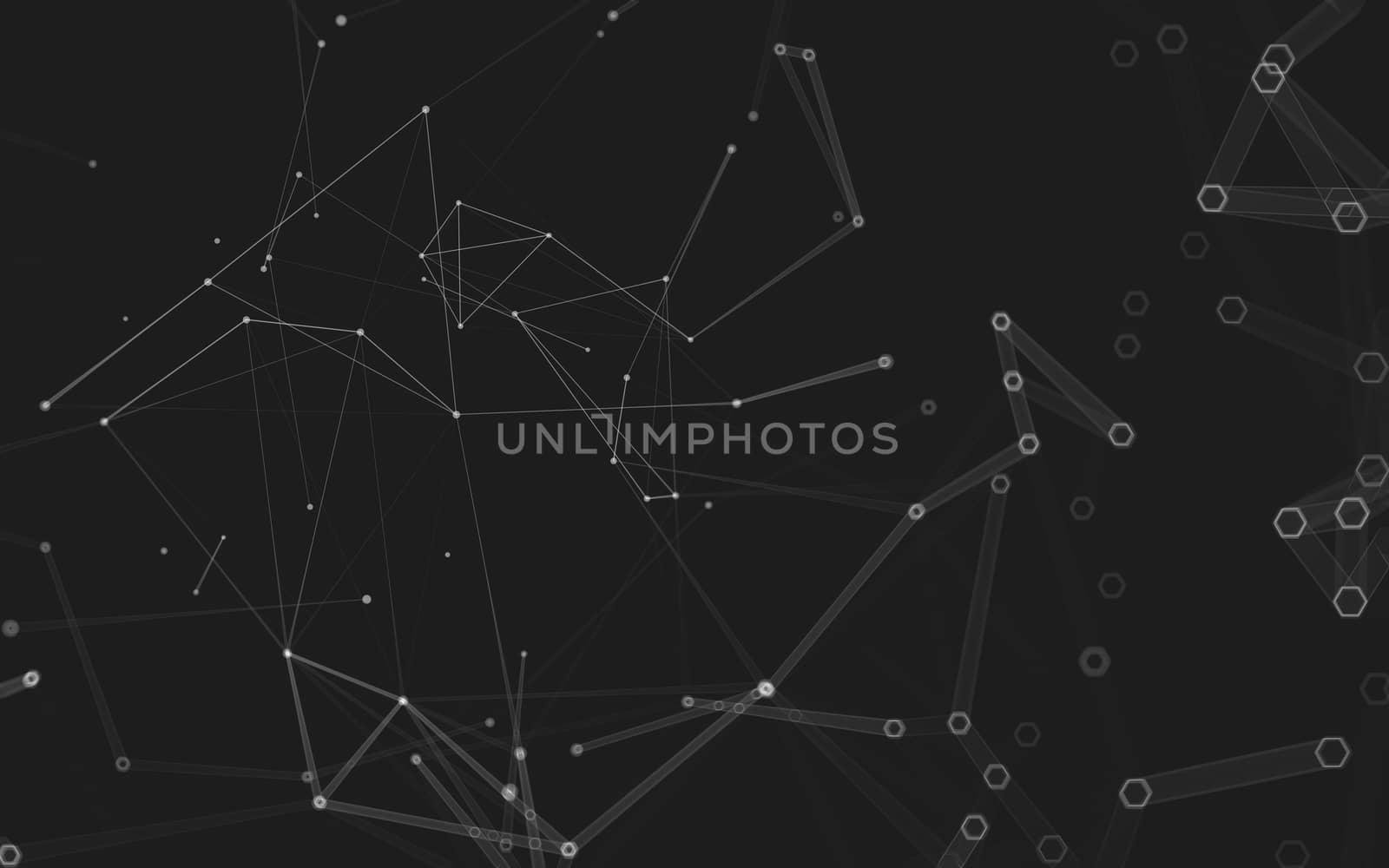 Abstract polygonal space low poly dark background, 3d rendering by teerawit