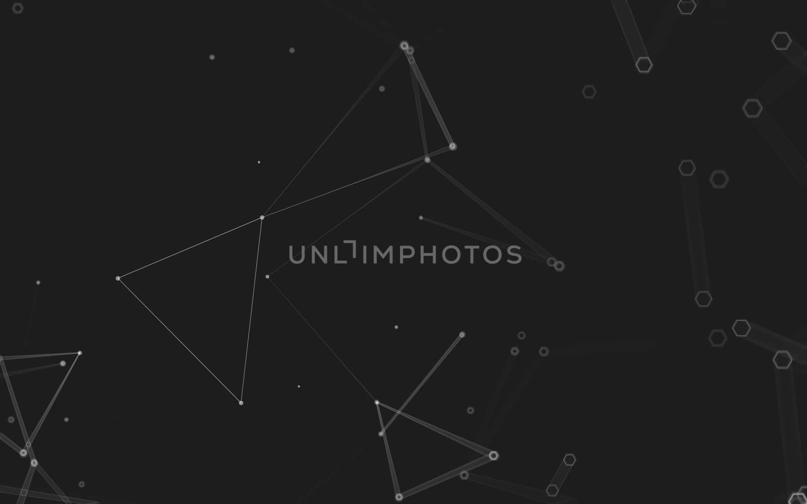 Abstract polygonal space low poly dark background with connecting dots and lines. Connection structure. 3d rendering