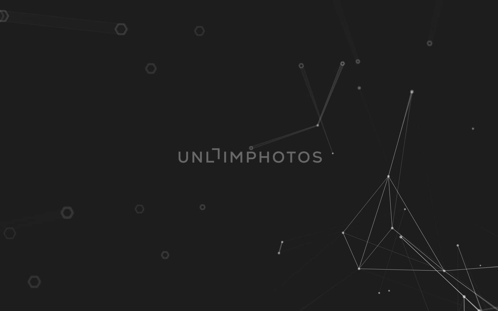 Abstract polygonal space low poly dark background with connecting dots and lines. Connection structure. 3d rendering