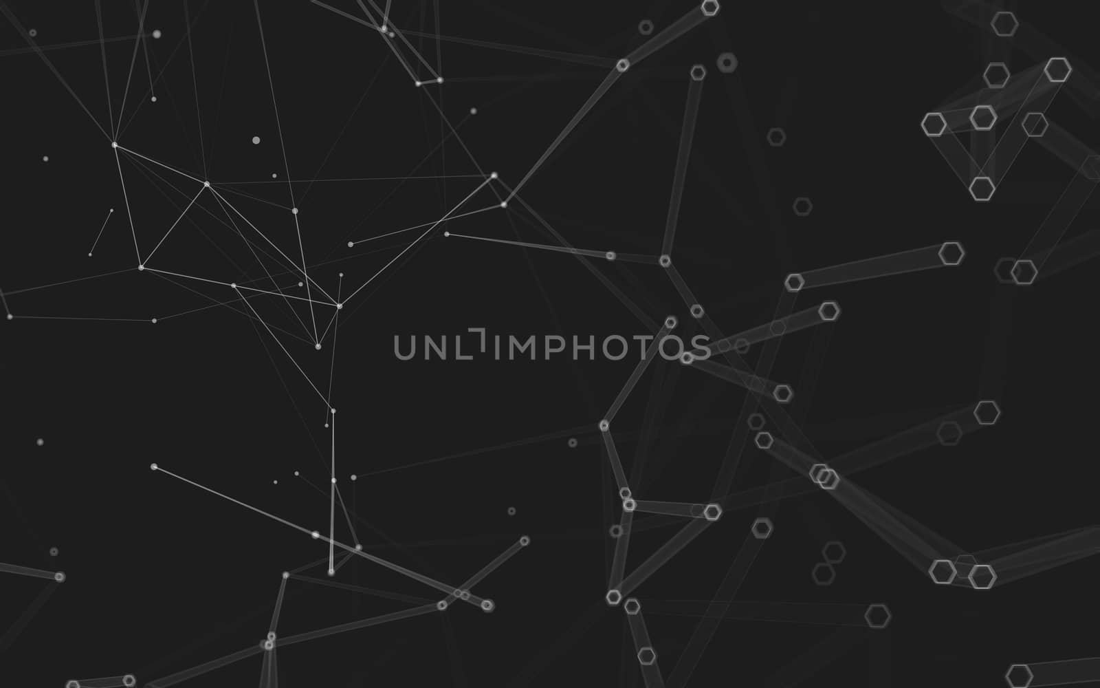 Abstract polygonal space low poly dark background, 3d rendering by teerawit