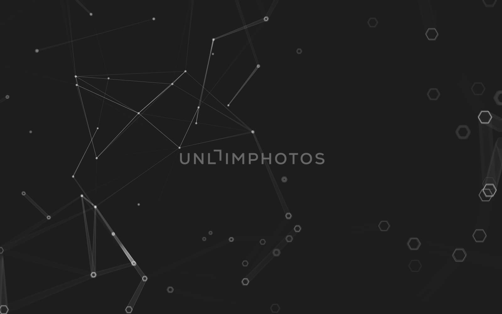 Abstract polygonal space low poly dark background with connecting dots and lines. Connection structure. 3d rendering