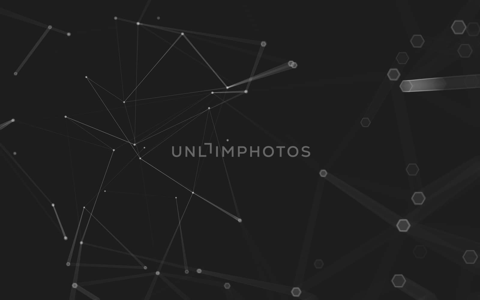 Abstract polygonal space low poly dark background with connecting dots and lines. Connection structure. 3d rendering