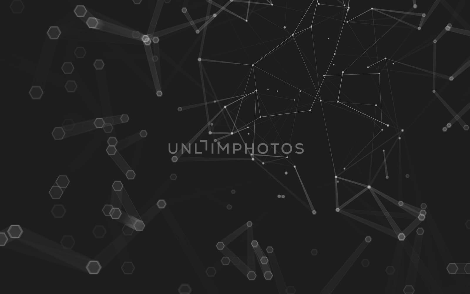 Abstract polygonal space low poly dark background with connecting dots and lines. Connection structure. 3d rendering