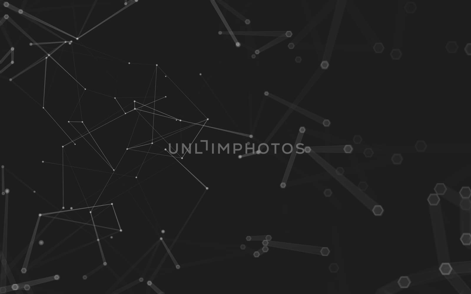 Abstract polygonal space low poly dark background, 3d rendering by teerawit