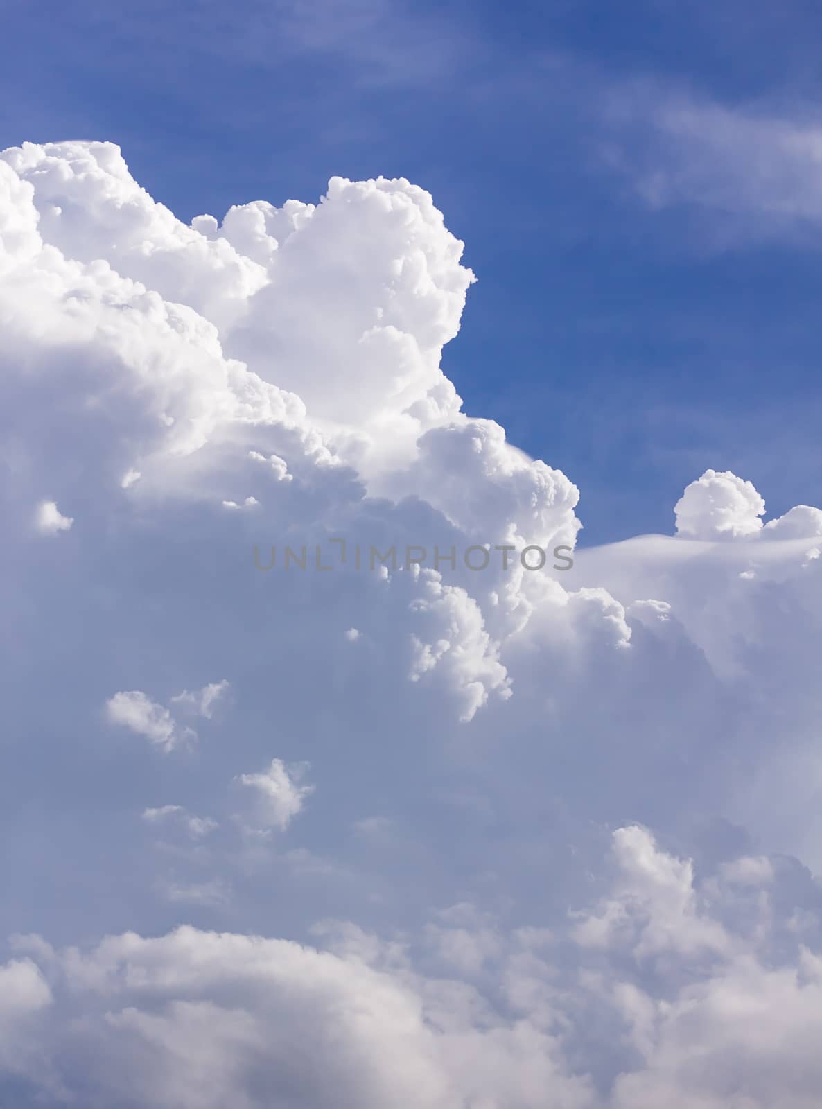 Close up clouds in blue sky before rain