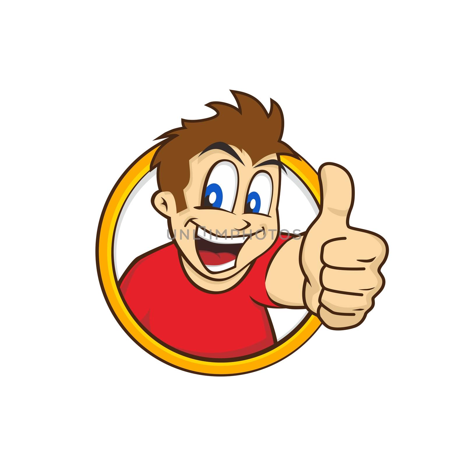 cartoon guy thumbs up by vector1st