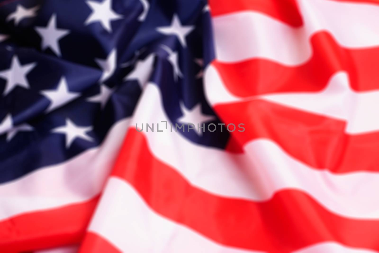 Defocussed American flag, blurred background, a template