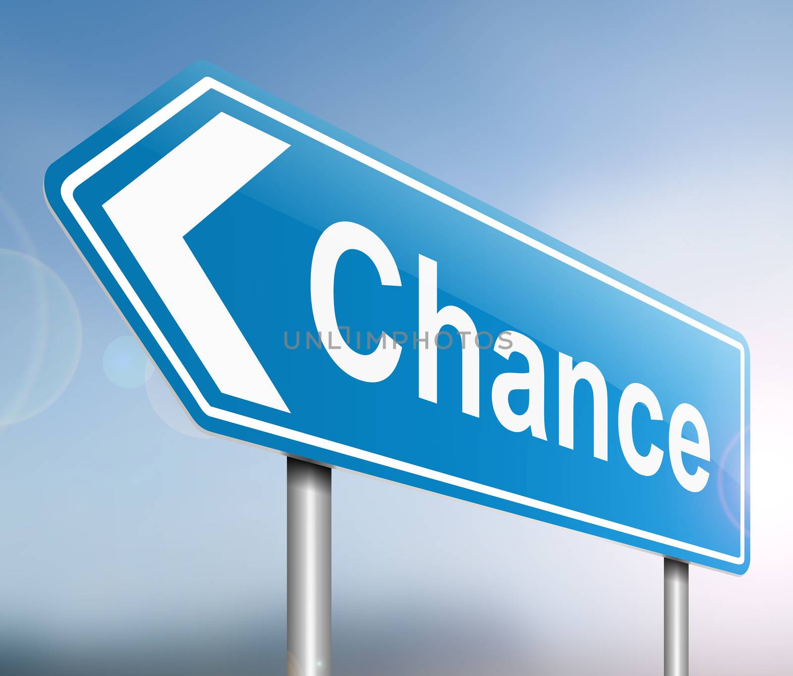 Illustration depicting a sign with a chance concept.