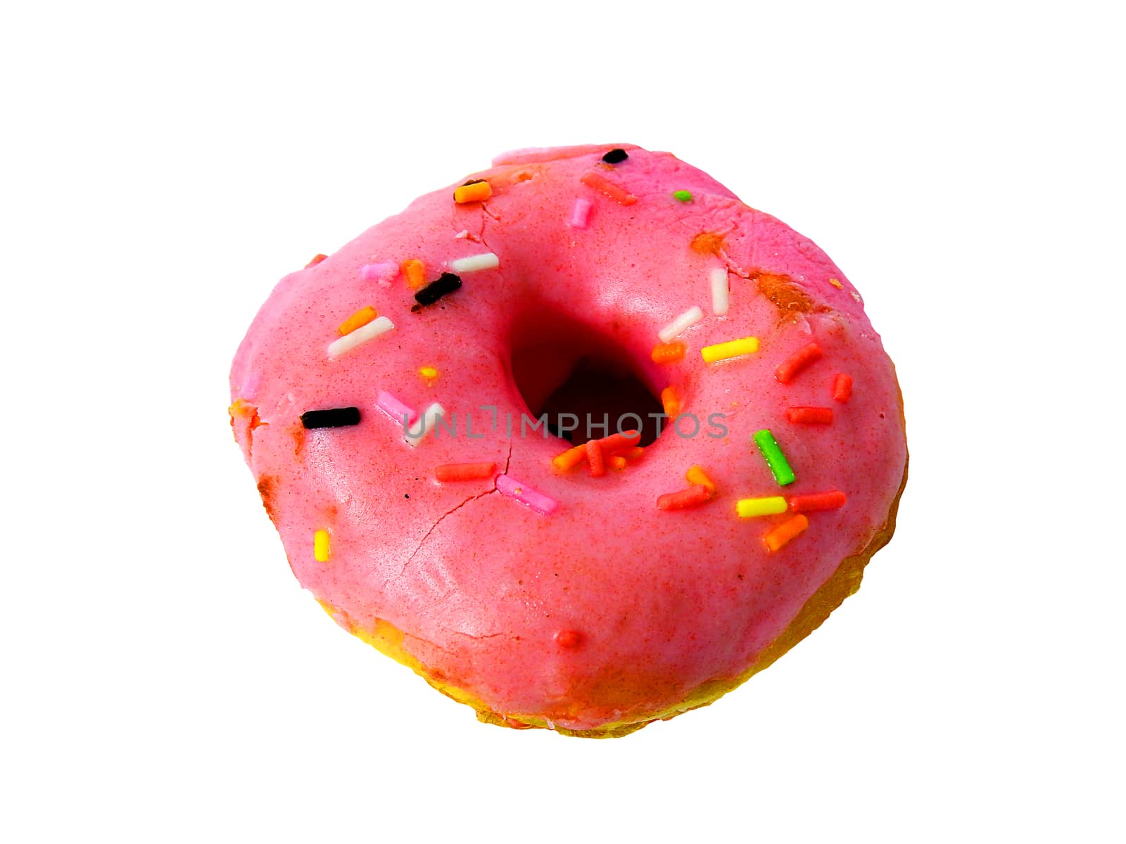 Donut pink on isolated. by oasis502
