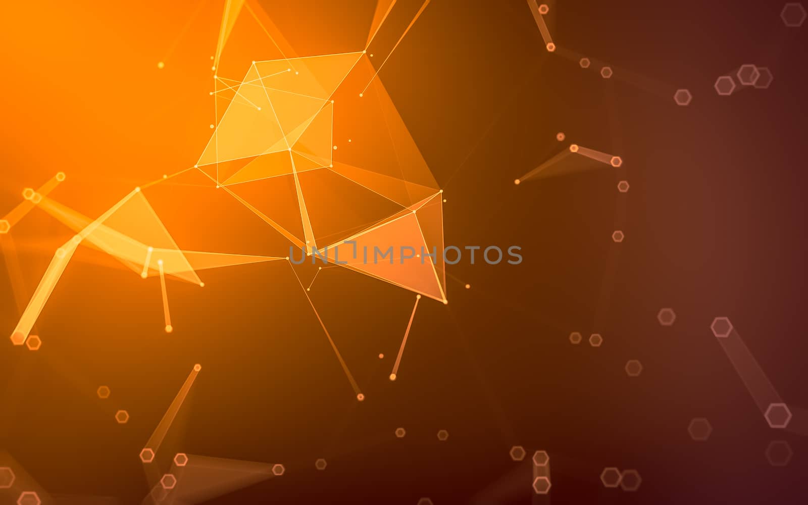 Abstract polygonal space low poly dark background with connecting dots and lines. Connection structure. 3d rendering