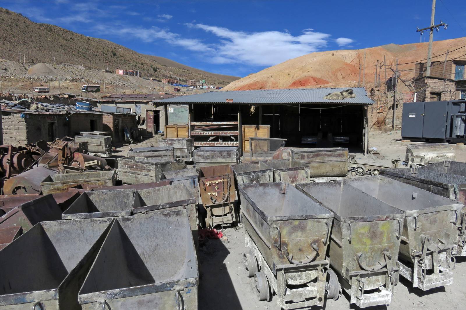 Carts for the miners, silver mines of cerro Rico, Potosi Bolivia