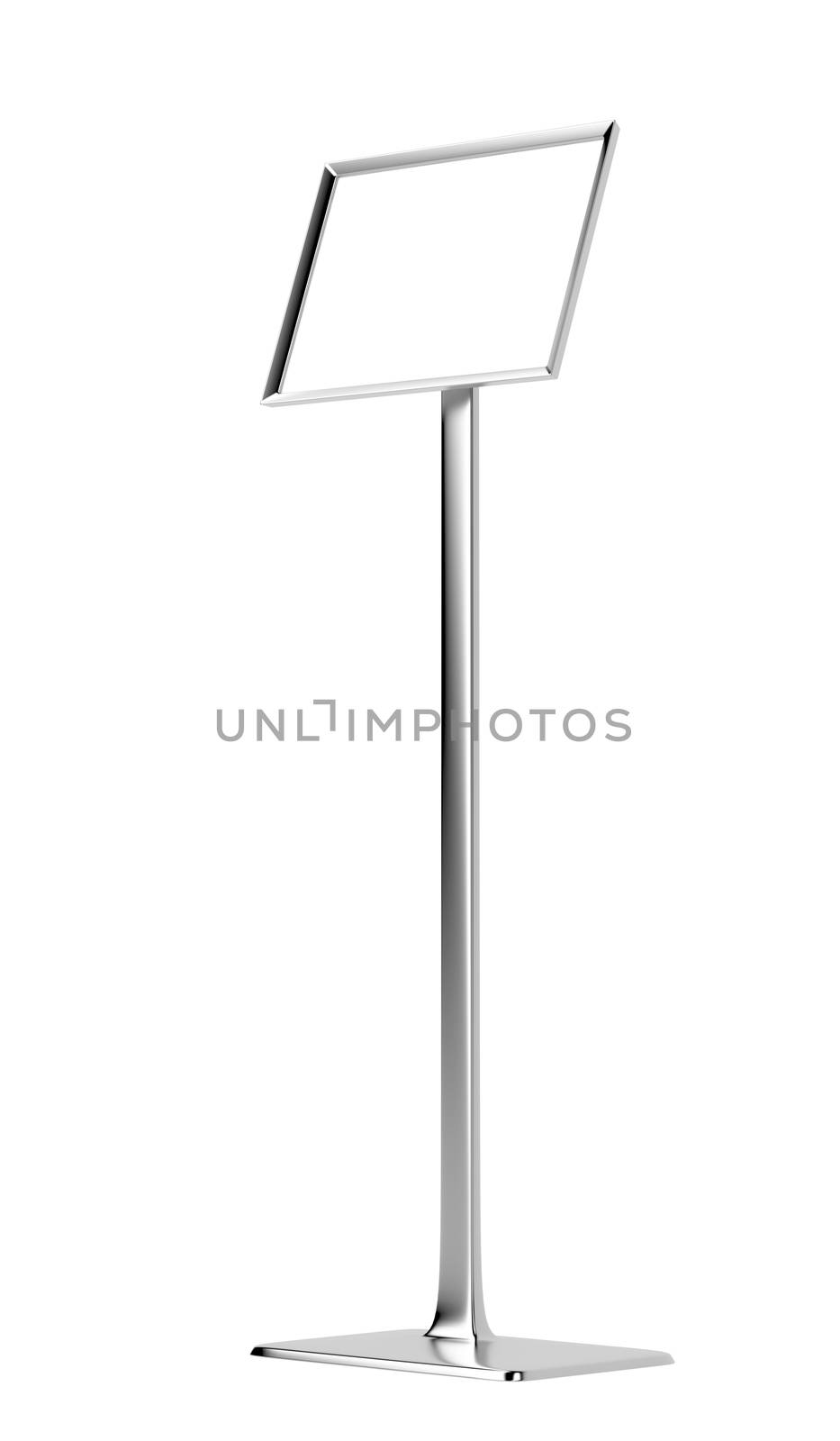 Blank info stand isolated on white background