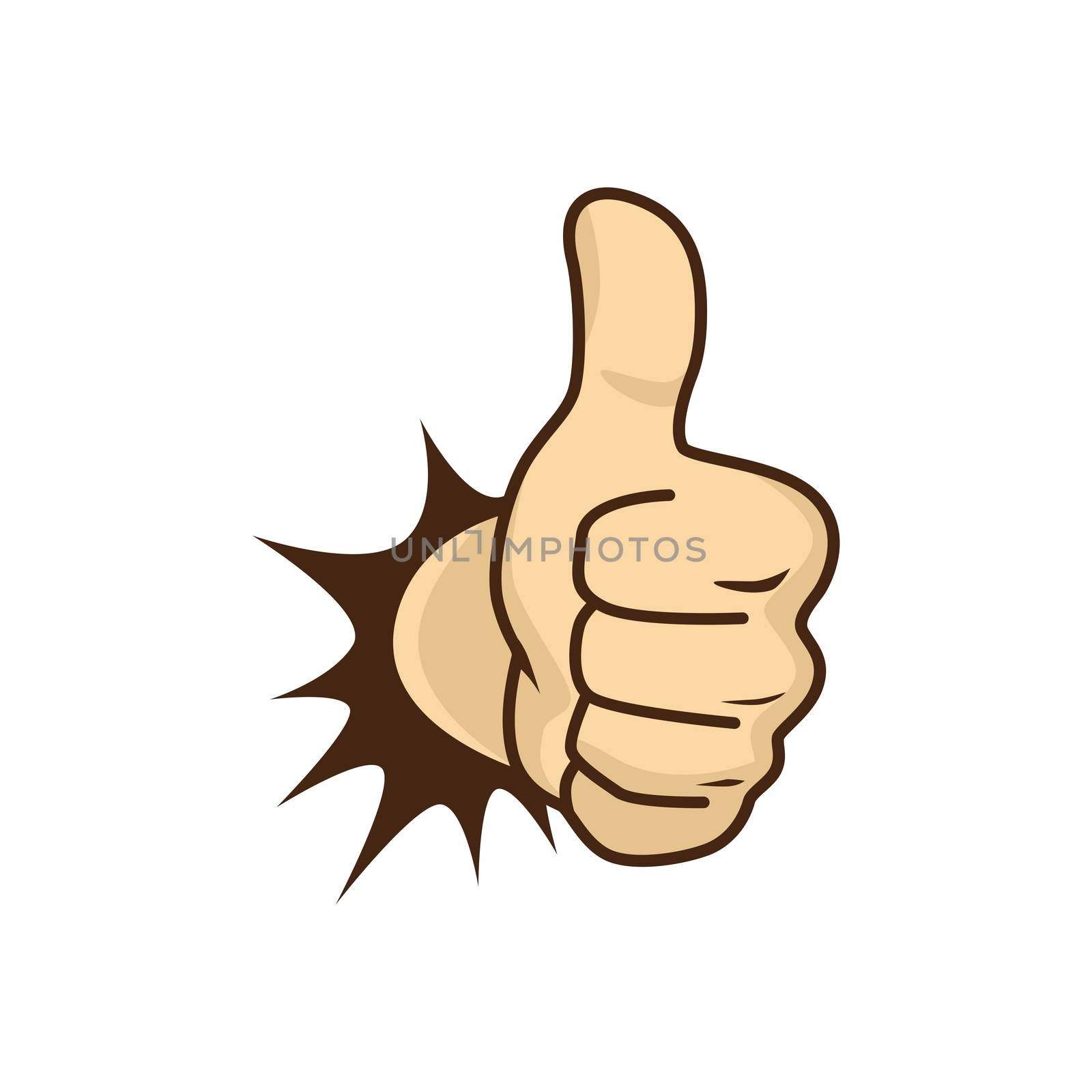thumbs up hand character theme vector illustration