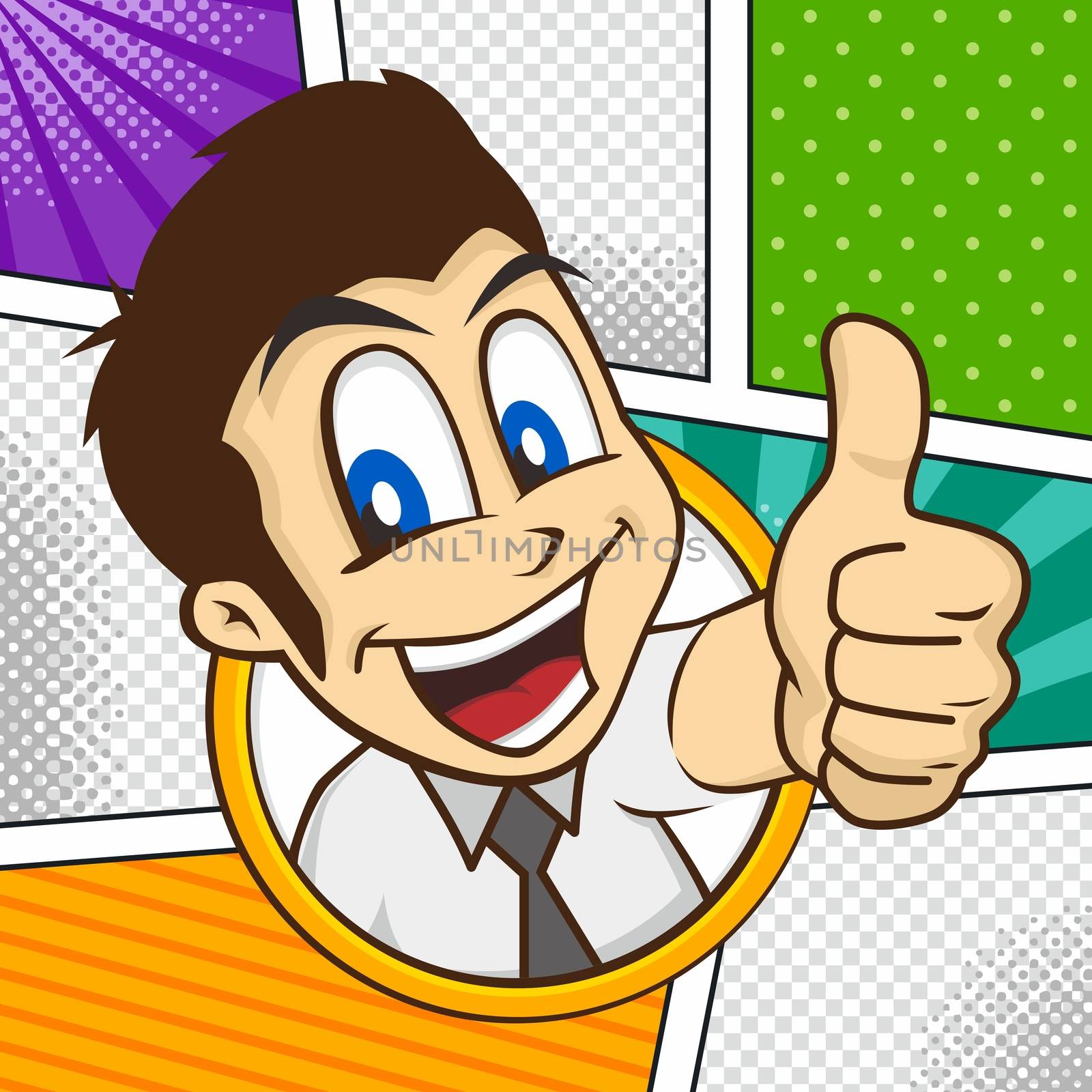 cartoon guy thumbs up by vector1st