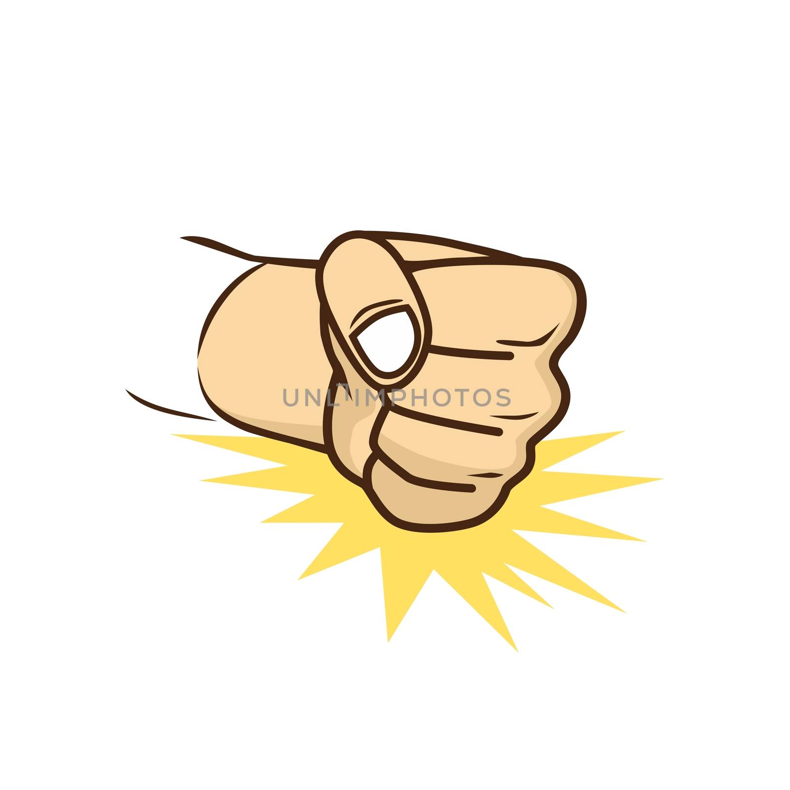 fist hand cartoon character vector art illustration