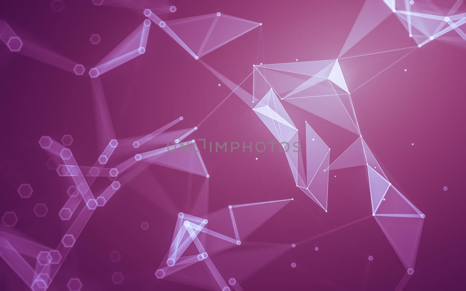 Abstract polygonal space low poly dark background with connecting dots and lines. Connection structure. 3d rendering