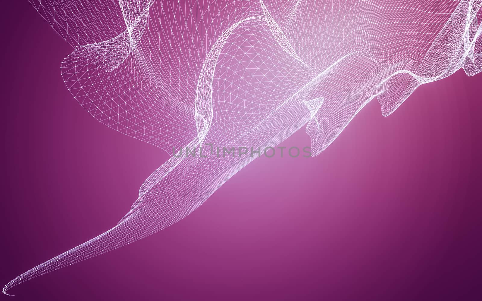 Abstract polygonal space low poly dark background with connecting dots and lines. Connection structure. 3d rendering