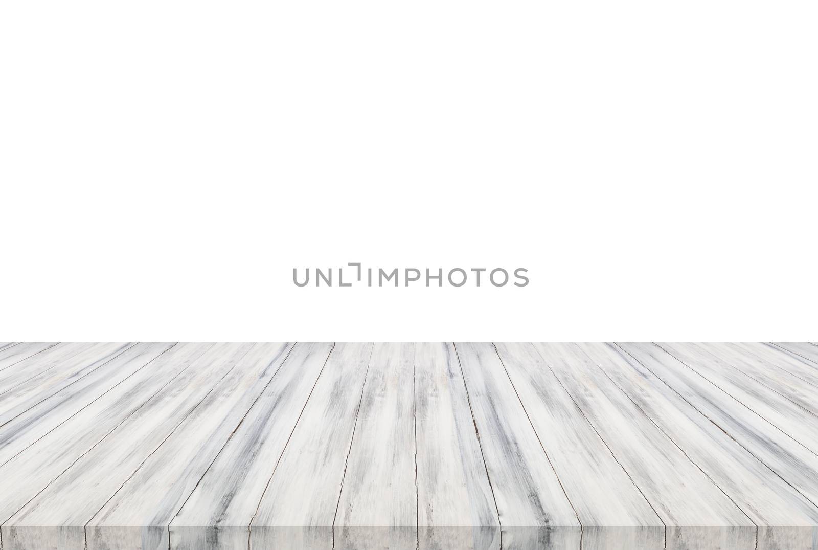 White wooden table top isolated on white background by punsayaporn