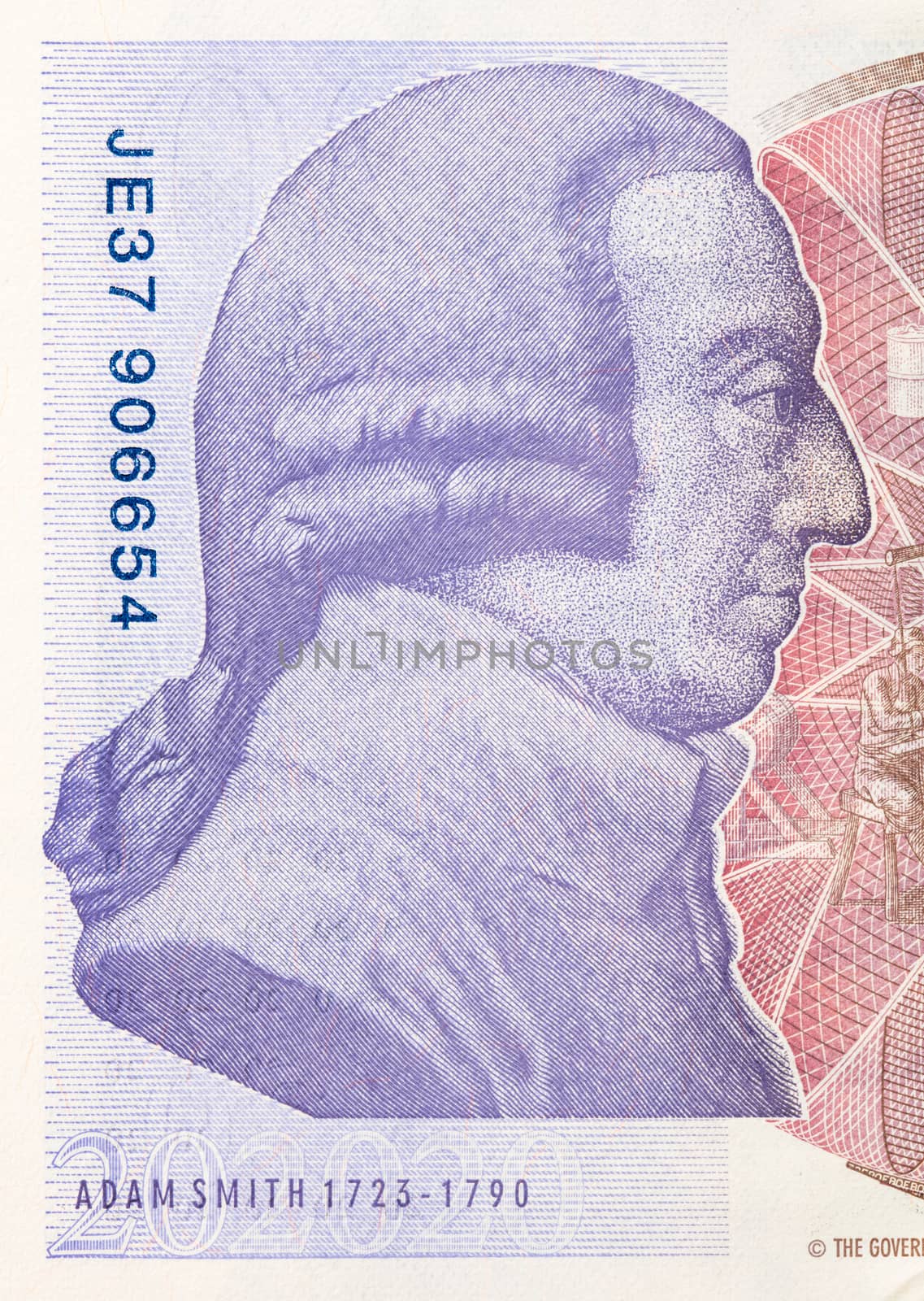 Pound currency background, close-up - 20 Pounds