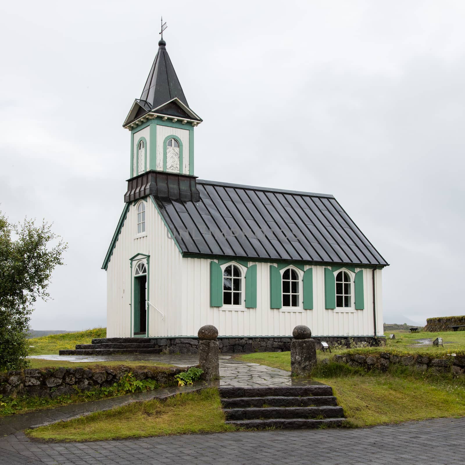 White Church in Thingvellir National park - Iceland by michaklootwijk