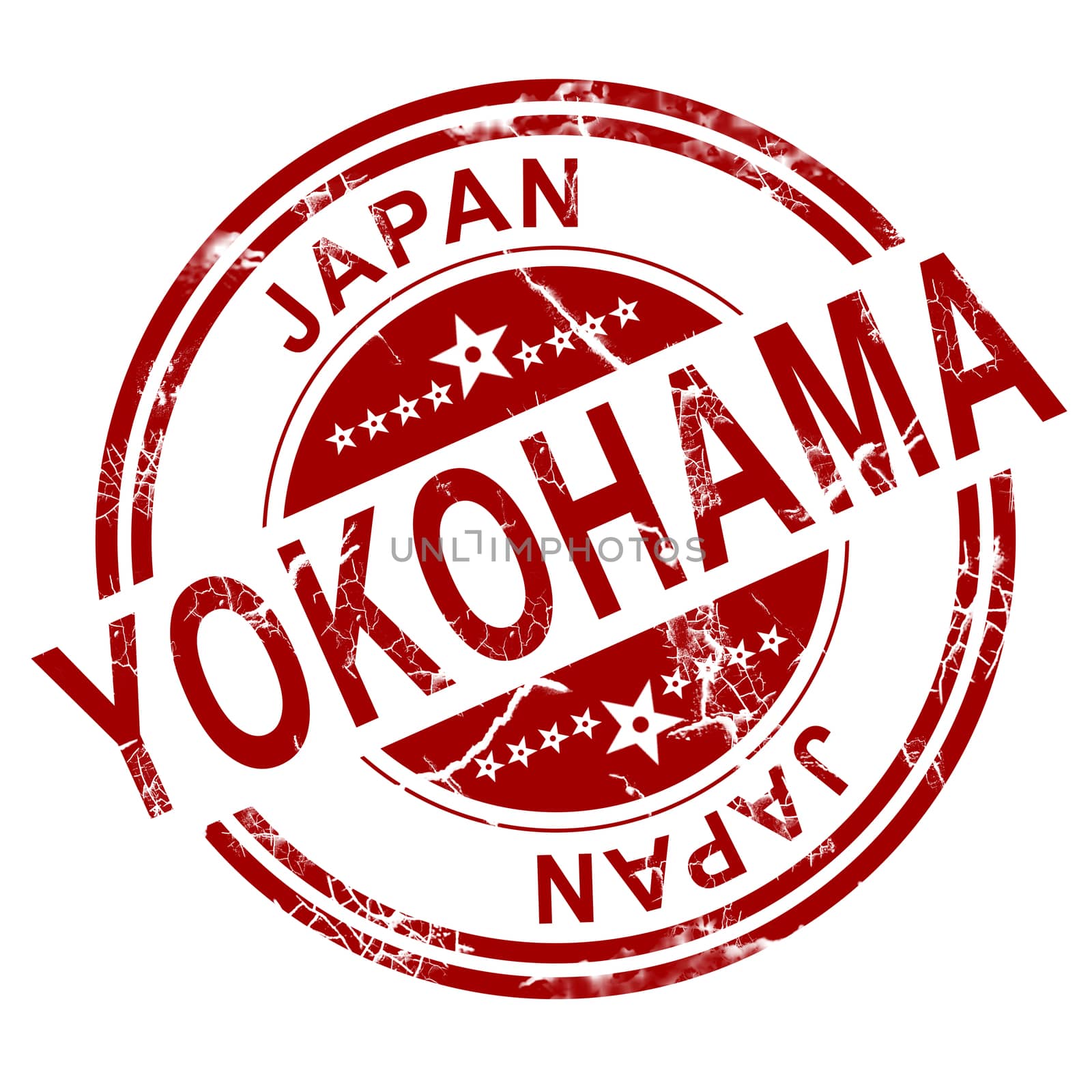 Red Yokohama stamp by tang90246