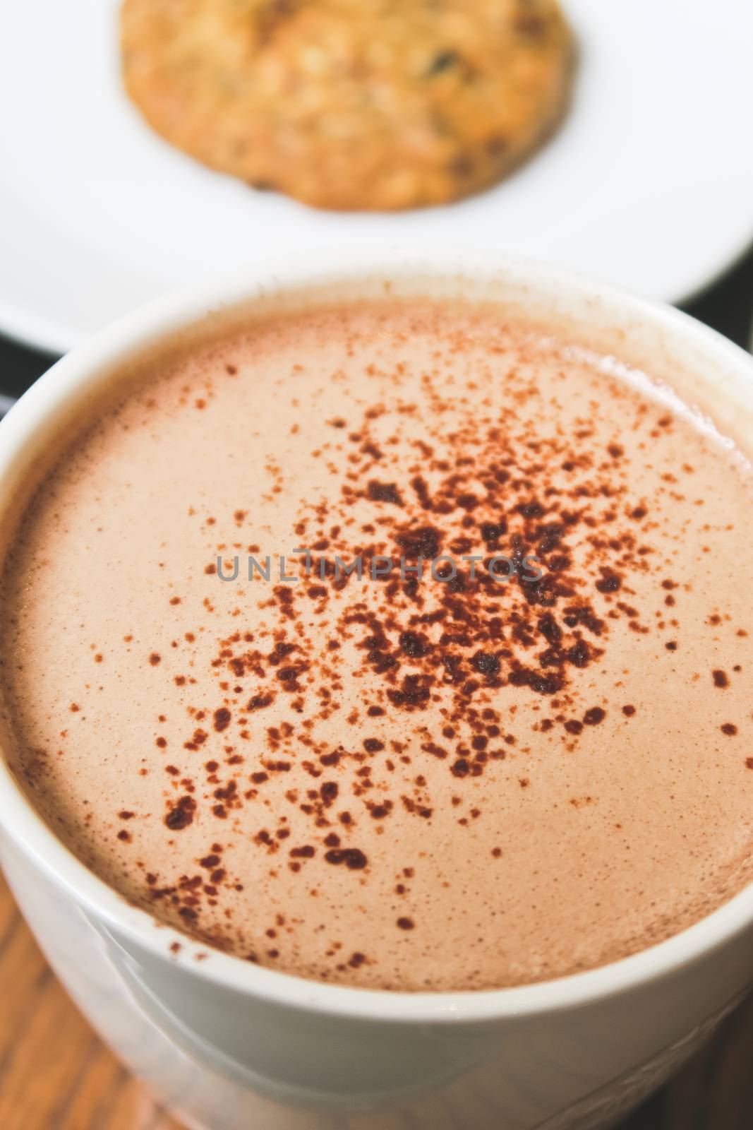 close up of hot chocolate drink